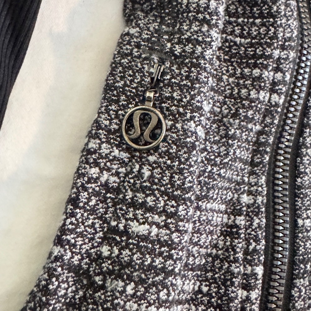 Lululemon Athletica Black and White Ribbed Work jacket